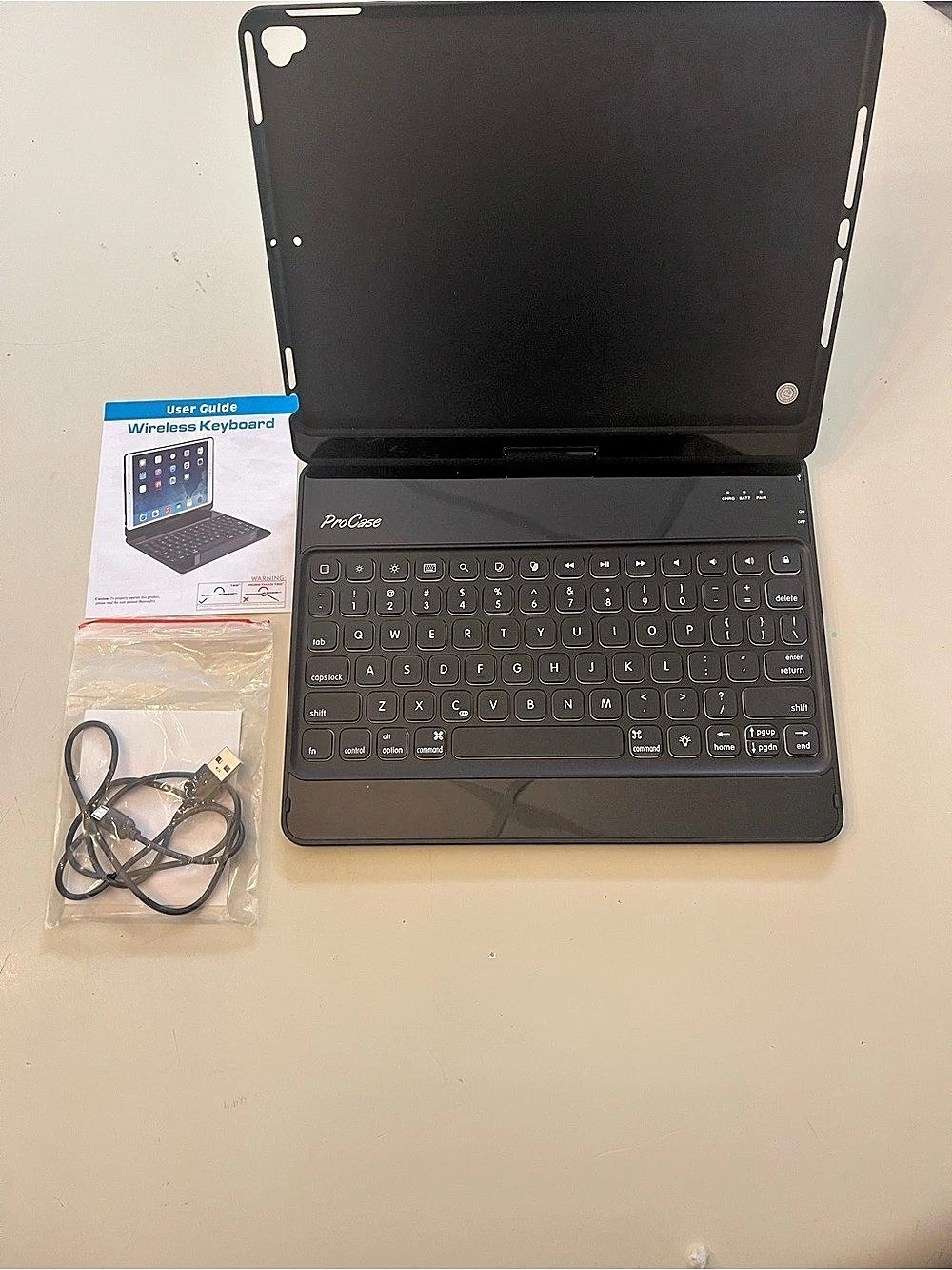 ProCase 360° Rotation Backlit Keyboard Case for iPad 10.2"(9/8/7th), Black